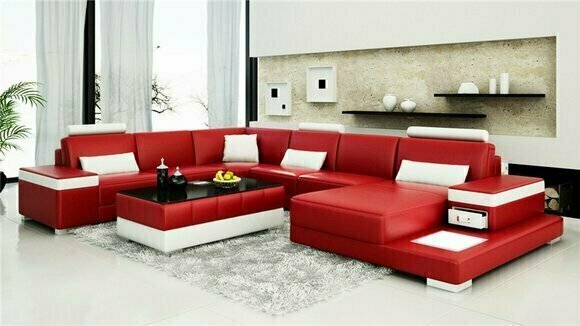 Designer Sofa Couch Ecksofa Luxus Polster Garnitur Wohnlandschaft U-Form Neu