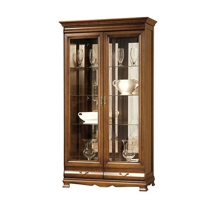 Klassische Vitrine Vitrinenschrank Vitrinen Schrank Schrankwand - Model N-W2