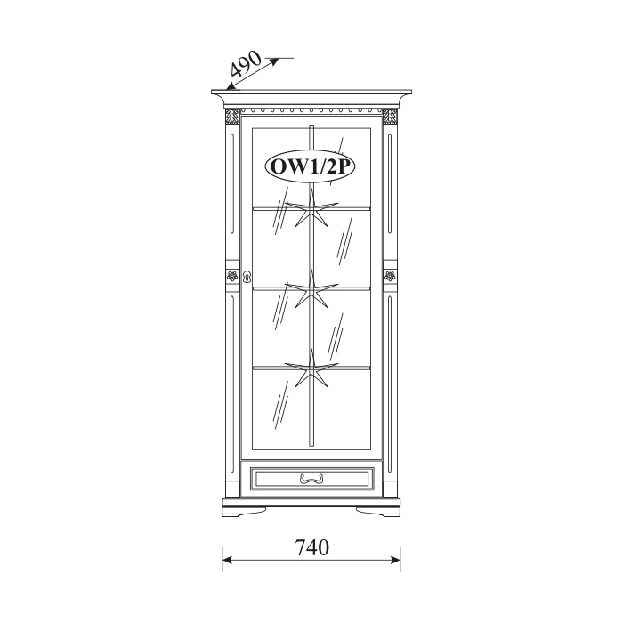 Klassische Vitrine Vitrinenschrank Vitrinen Glasschrank Schrank Kolonial OW1A