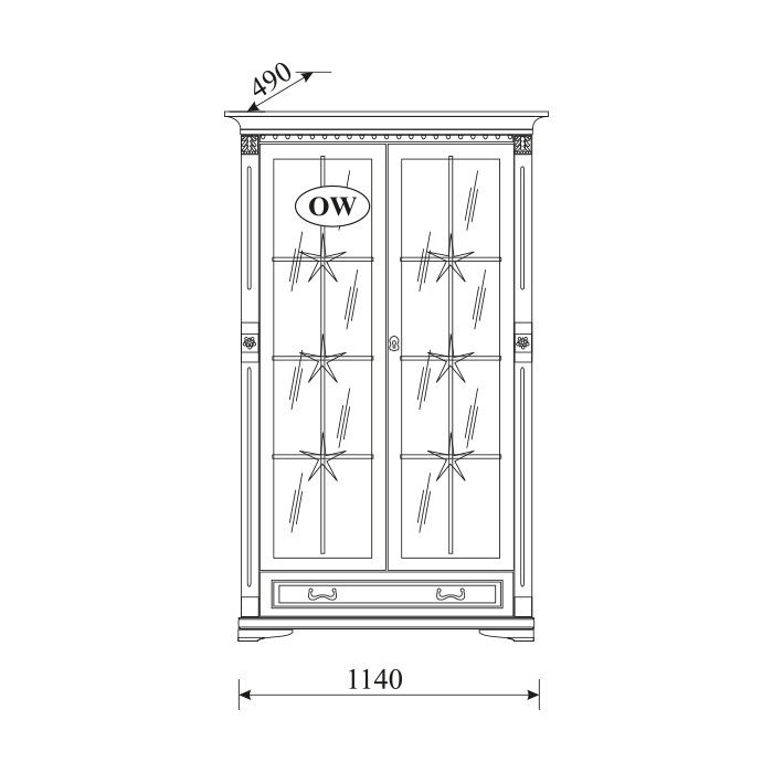 Klassische Vitrine Vitrinenschrank Vitrinen Glasschrank Schrank Kolonial OW2A