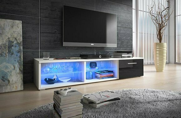 rtv sideboard Fernseh Wand Hochglanz Lowboard Unterschrank TV Led