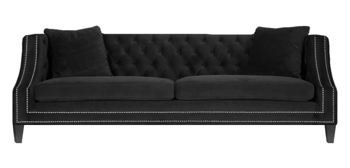 Schwarz Luxus Sofa Zweisitzer Couch Chesterfield Wohnzimmer Polstermöbel