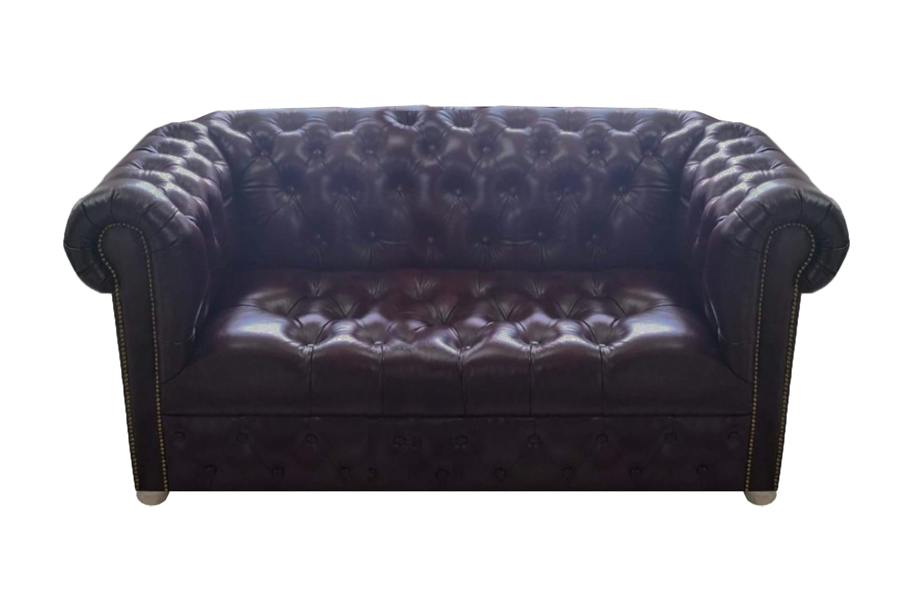 Sofa Zweisitzer Couch Chesterfield Wohnzimmer Leder Braun Polstermöbel