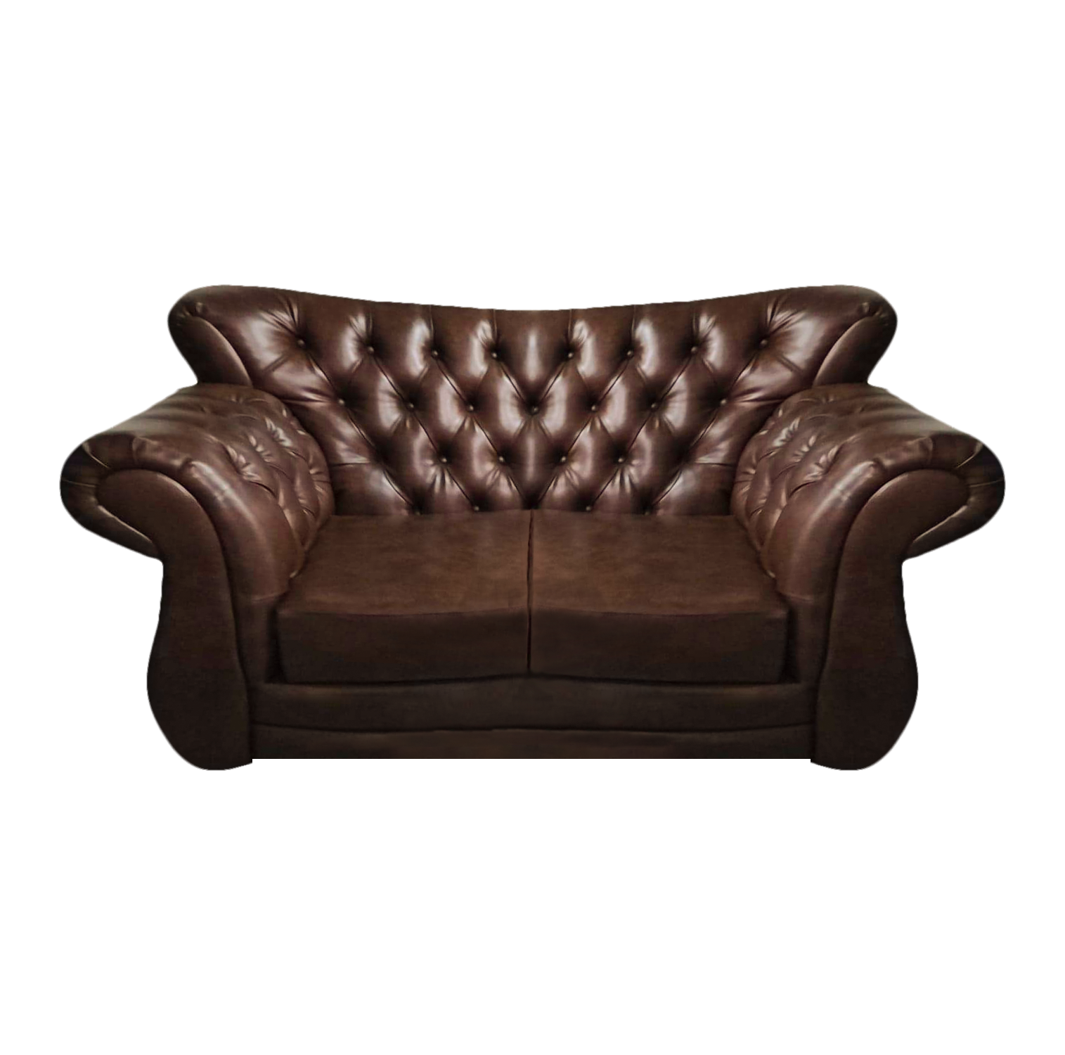 Braun Luxus Sofa Zweisitzer Couch Chesterfield Wohnzimmer Polstermöbel