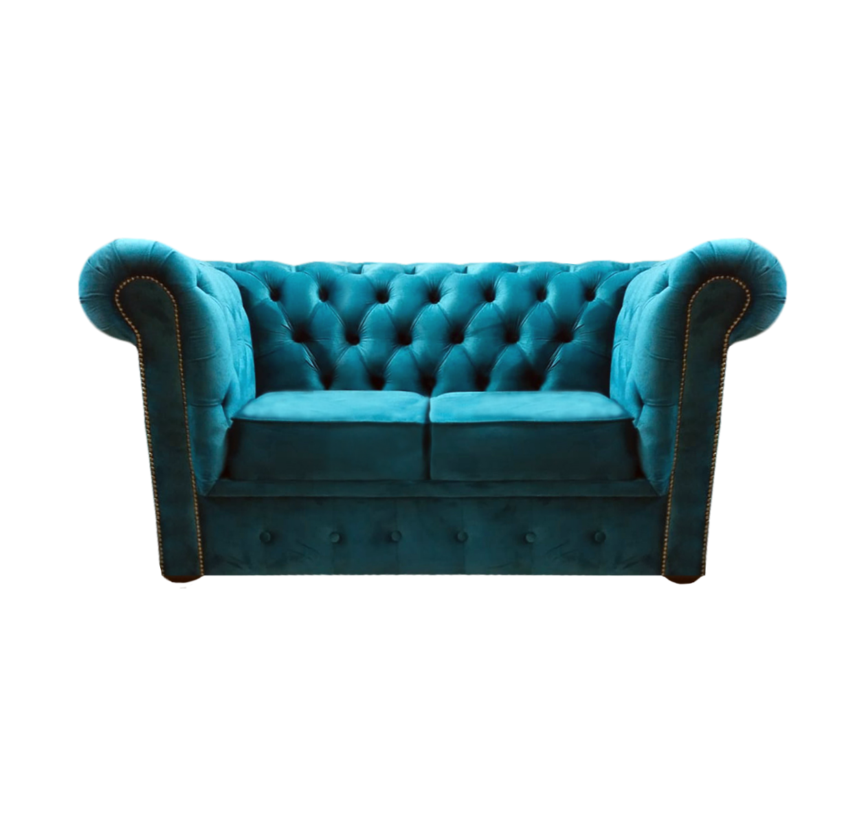 Chesterfield Blau Sofa Zweisitzer Couch Wohnzimmer Einrichtung Neu Textil