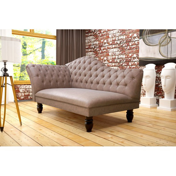 Chaiselongues Chesterfield Liege Ottomane Chaise Sofa Couch Neu Polster