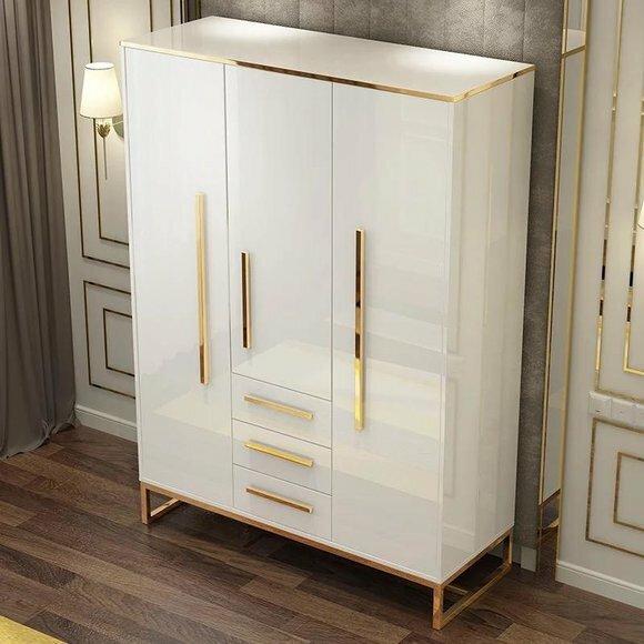 Kleider Schrank Designer Hochglanz Kleiderschränke Möbel Wohnen Holz Luxus Weiß