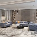 sofa Couch Polster Garnitur 3+1+1 Chesterfield Samt Designer Couchen