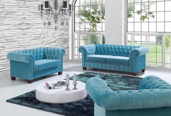 Chesterfield 2+1 Sofagarnitur Couch Polster Sitz Garnitur Sofa Couchen Sofas Neu