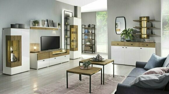 Set Modern Wohnwand Vitrinen RTV Schrank Wohnzimmer Barock Stil Wohnwände Neu