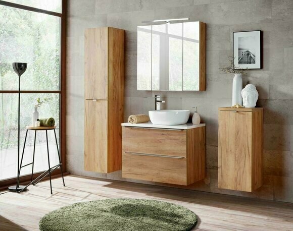 Design Badezimmer Möbel Bad 4 tlg. Set Garnitur Schrank Waschbecken