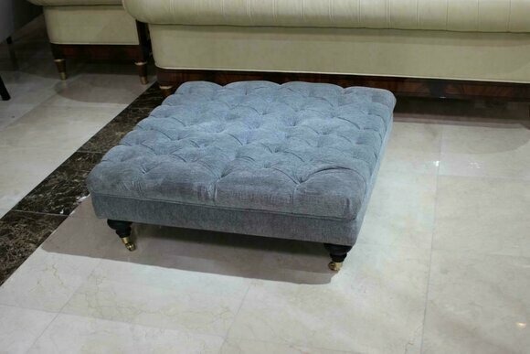 Chesterfield Hocker Fußhocker Sitzhocker Sitzpouf Wohnzimmer Pufa Textil Sofort