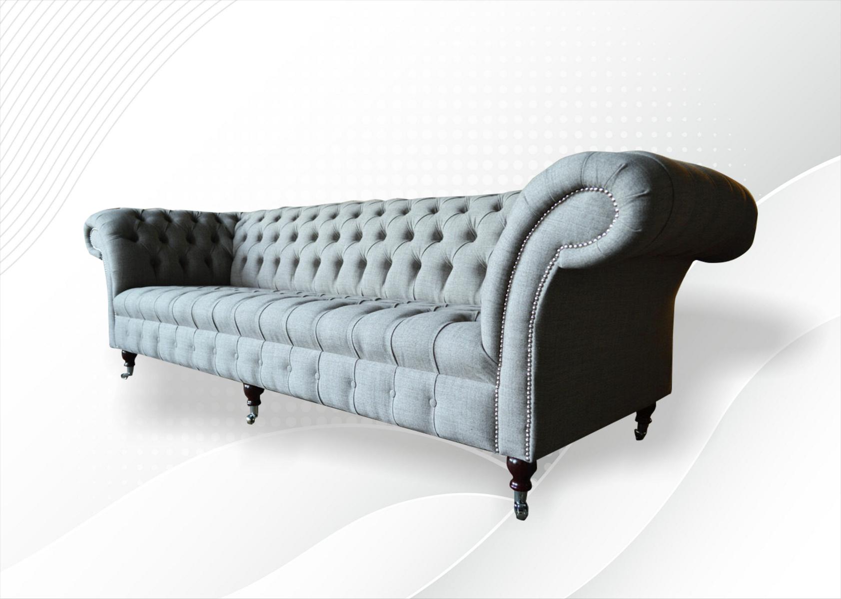 xxl Big Sofa Couch Chesterfield 265cm Polster Sofas 4 Sitzer Textil Modern