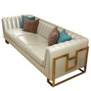 Ledersofa Couch Dreisitzer Garnitur Design Modern Sofas Sofa 3 Sitzer Edelstahl