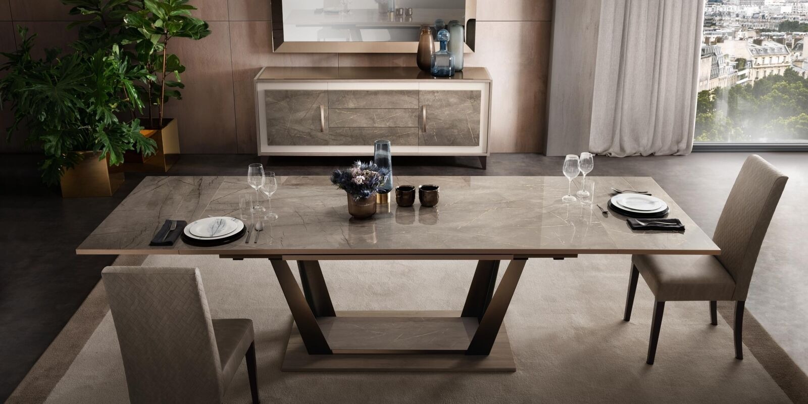 Esstisch Tisch Esszimmer Wohnzimmer Garnitur Holz Design Tische 200x115/294cm