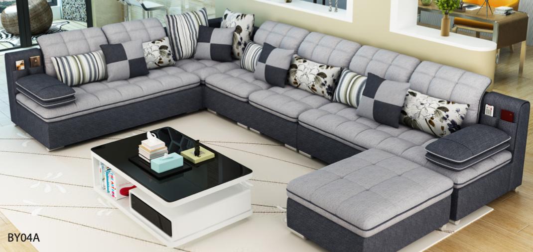Möbel Wohnlandschaft Luxus Ecksofa U-form Polster Sofas Relax Couch Textil Sitz