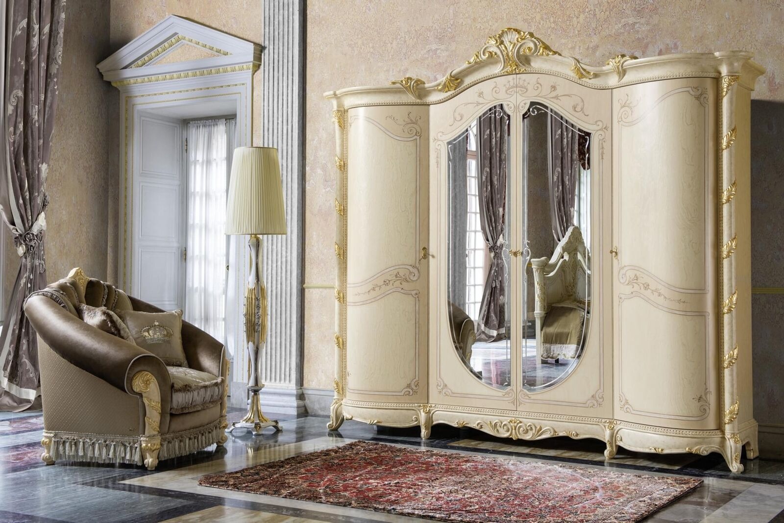 Möbel Barock Neu Klassischer Kleiderschrank Schränke Schlafzimmer Schrank Holz