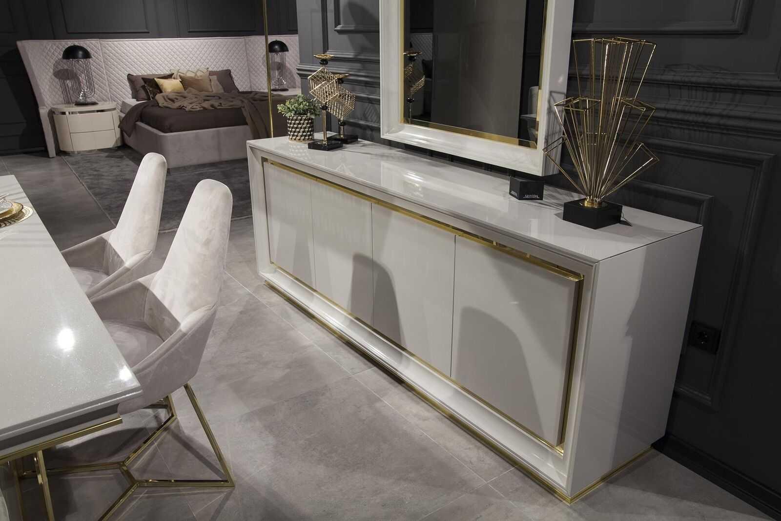 Kommode Schrank 218cm xxl Sideboard Konsolen Kommoden Schränke Möbel