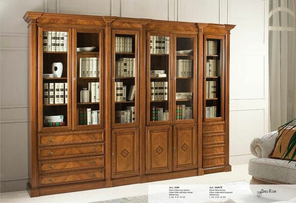 Bücher Regal braun Vitrinen Schrank Bücherschrank Vitrine Bücherregal Regale