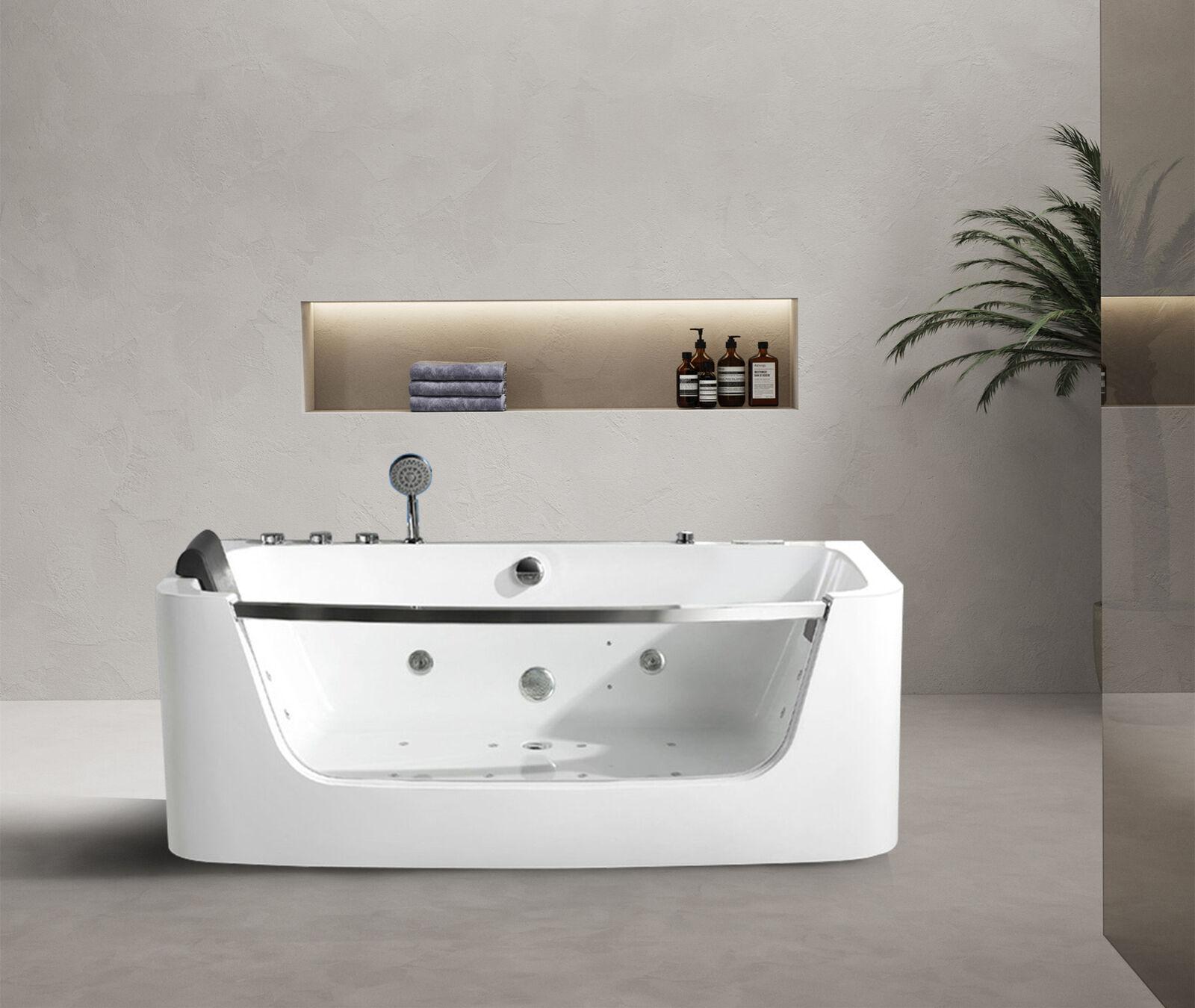 Luxus Whirlpool Badewanne 150x80cm Glasfront Wanne Badewannen Luxus Wannen