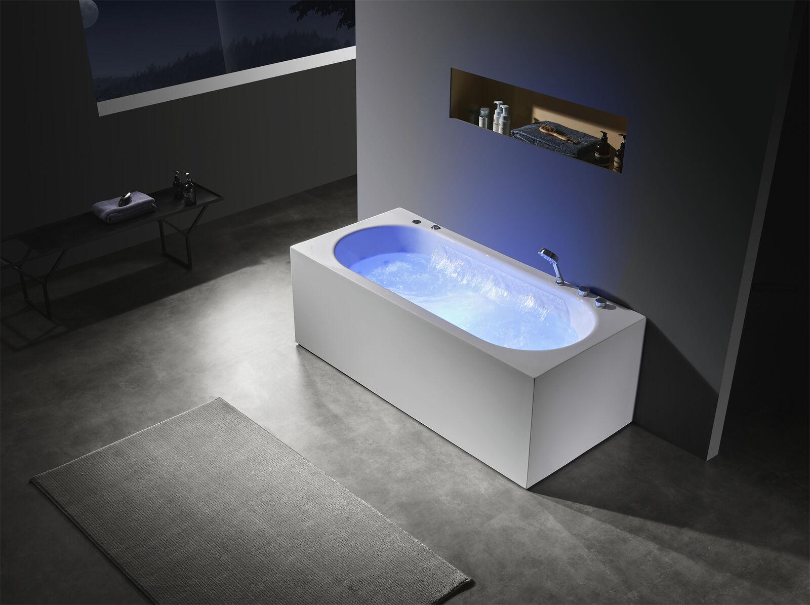 Luxus Wanne Whirlpool Sprudel Massagedüsen Badewanne Whirlwanne LED