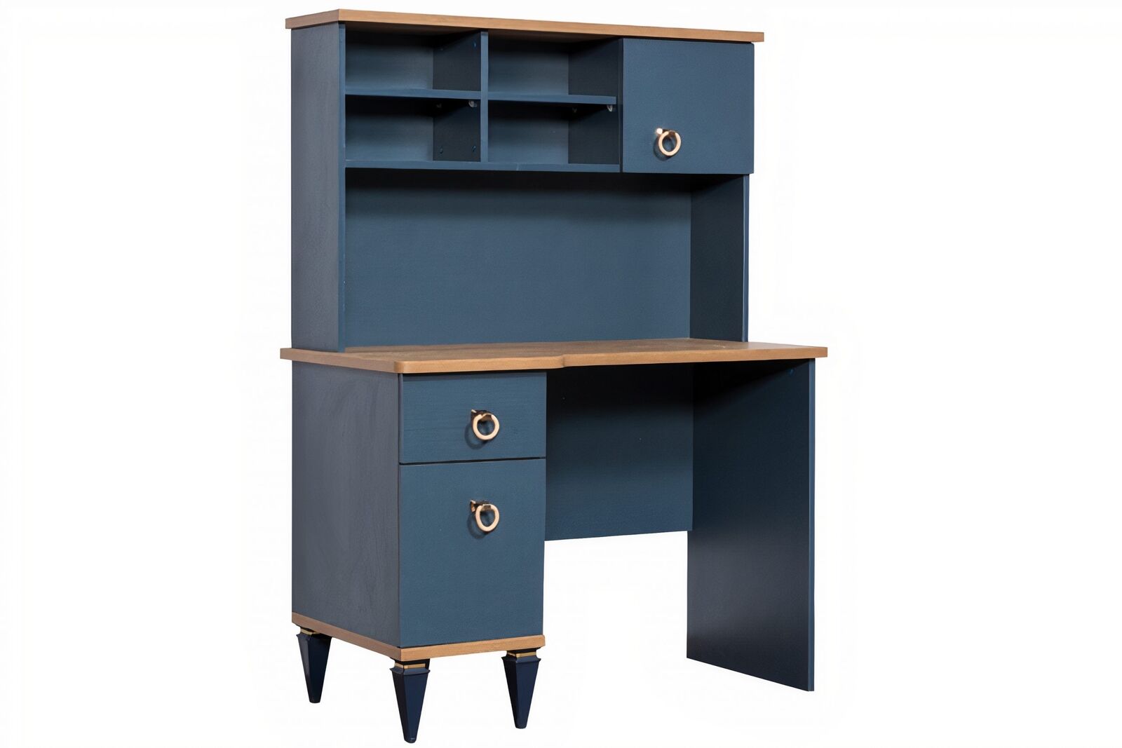 Moderner Blauer Kinder Schreibtisch Luxuriöses Holz Regal Einrichtung