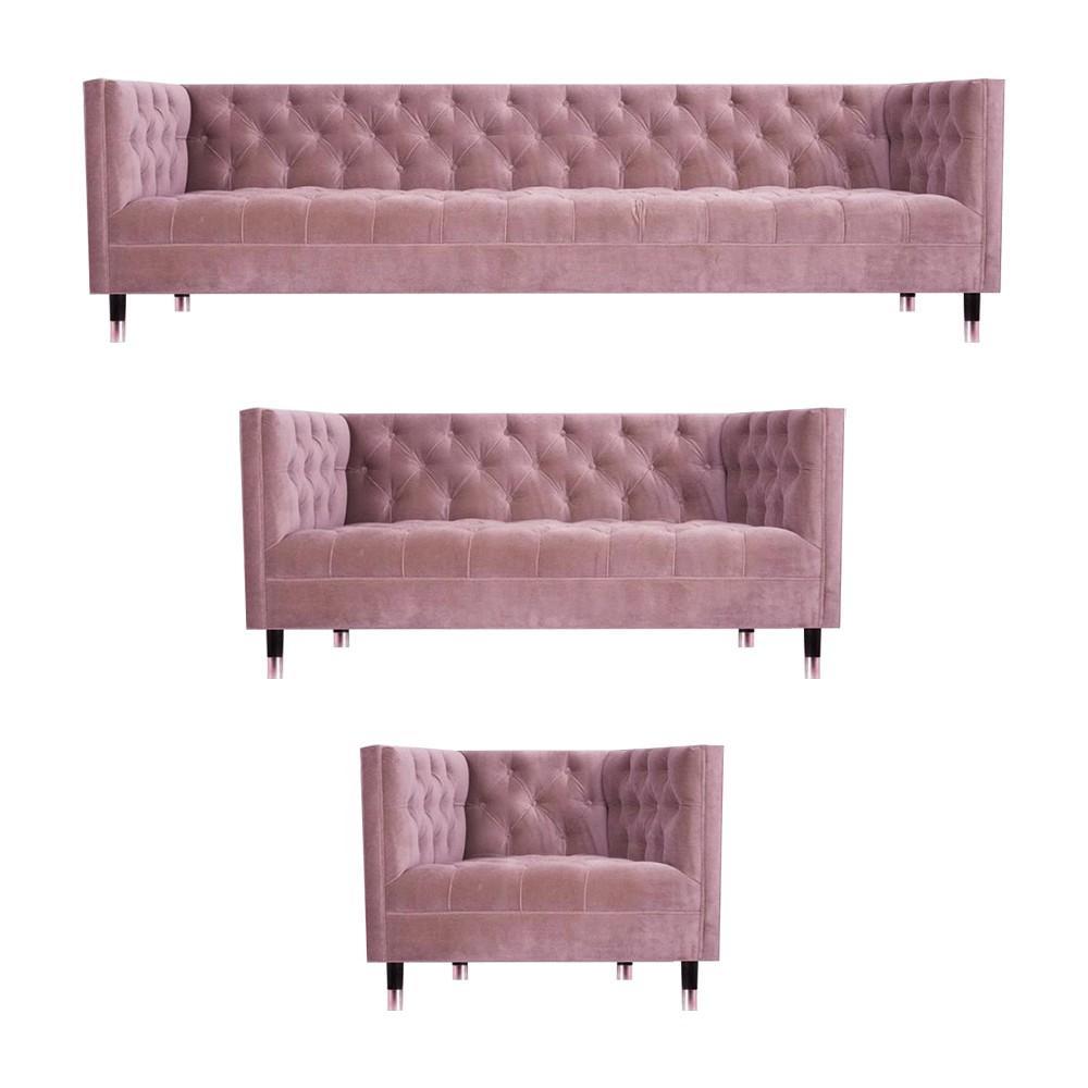 Chesterfield Komplett Sofa Set 3tlg Wohnzimmer Einrichtung Sessel Design Möbel