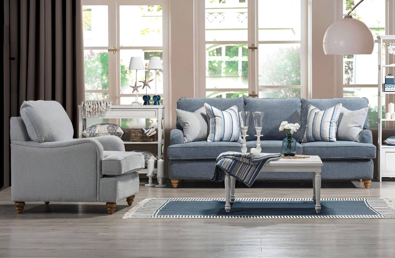 Sofagarnitur 2tlg Wohnzimmer Einrichtung Dreisitzer Sofa Luxus Sessel Neu