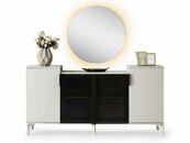 Schwarz-weißes Sideboard Designer Wohnzimmer Kommode 2tlg Stilvolles Set