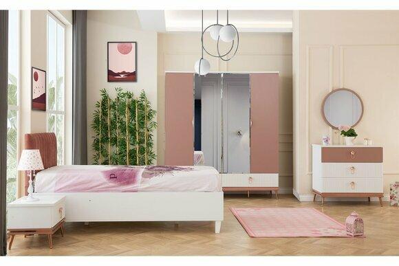 Schlafzimmer Komplettes Kinderzimmer Set Bett Kommode Kleiderschrank 5tlg