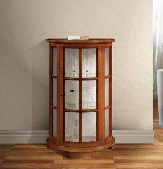 Klassisch Vitrinen Glas Schrank Luxus Braun Vitrine Holz für das Wohnzimmer Neu