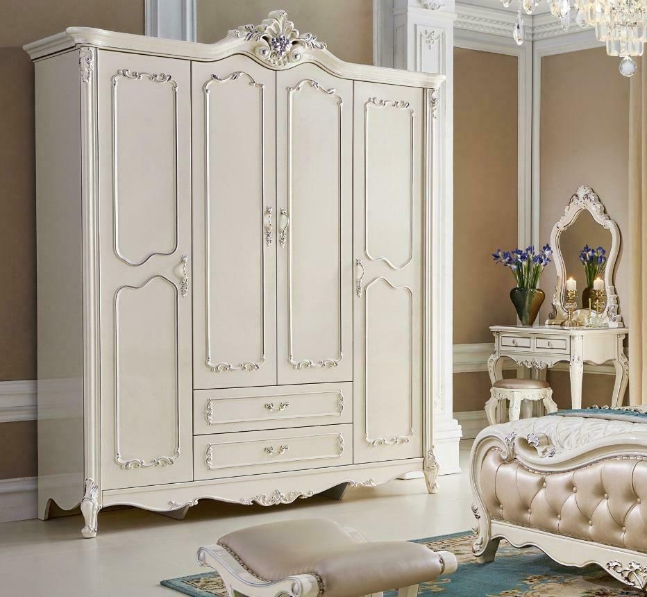 Klassischer Antik Stil Kleiderschrank Holz Garderobe Schlafzimmer Barock Sofort