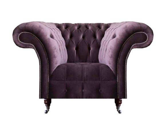 Luxuriöser Chesterfield Lila Sessel Wohnzimmer Einsitzer Moderne Möbel