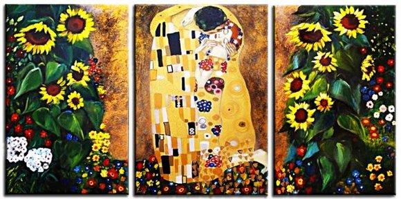 GUSTAV KLIMT BILD GEMÄLDE ÖLBILD LEINWAND HANDARBEIT 3Х 50X70CM G01567 SOFORT