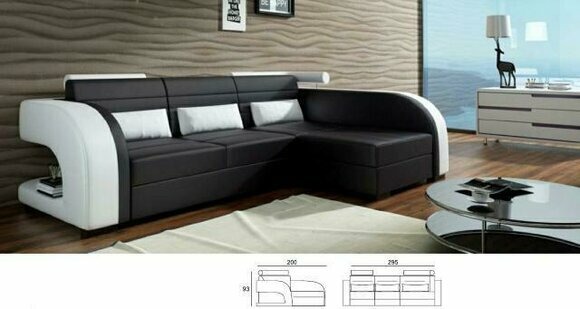 Leder Sofa mit USB Polster Ecksofa Wohnlandschaft Polsterecke Sofa Bergamo Couch