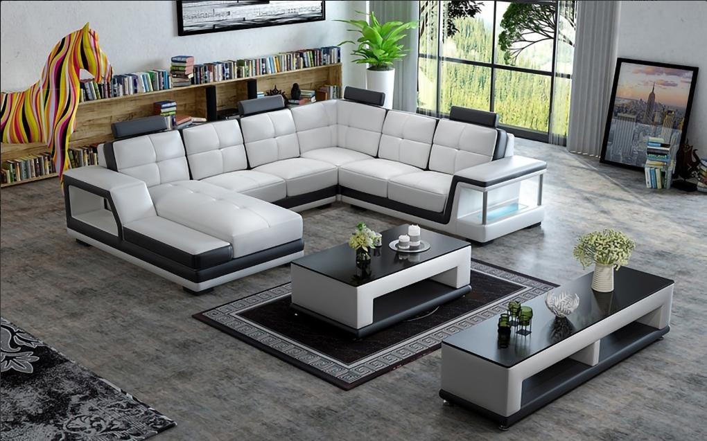 Ecksofa U Form Polster Ecksofa Wohnlandschaft Ledersofa Moderne Neu