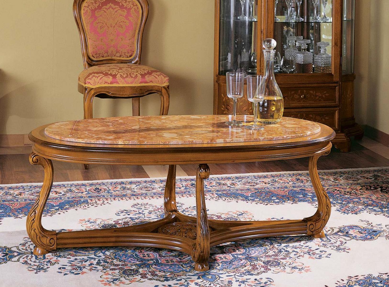 Ovaler Couchtisch Holz Tische Beistelltisch Wohnzimmer Italienische Möbel Tisch
