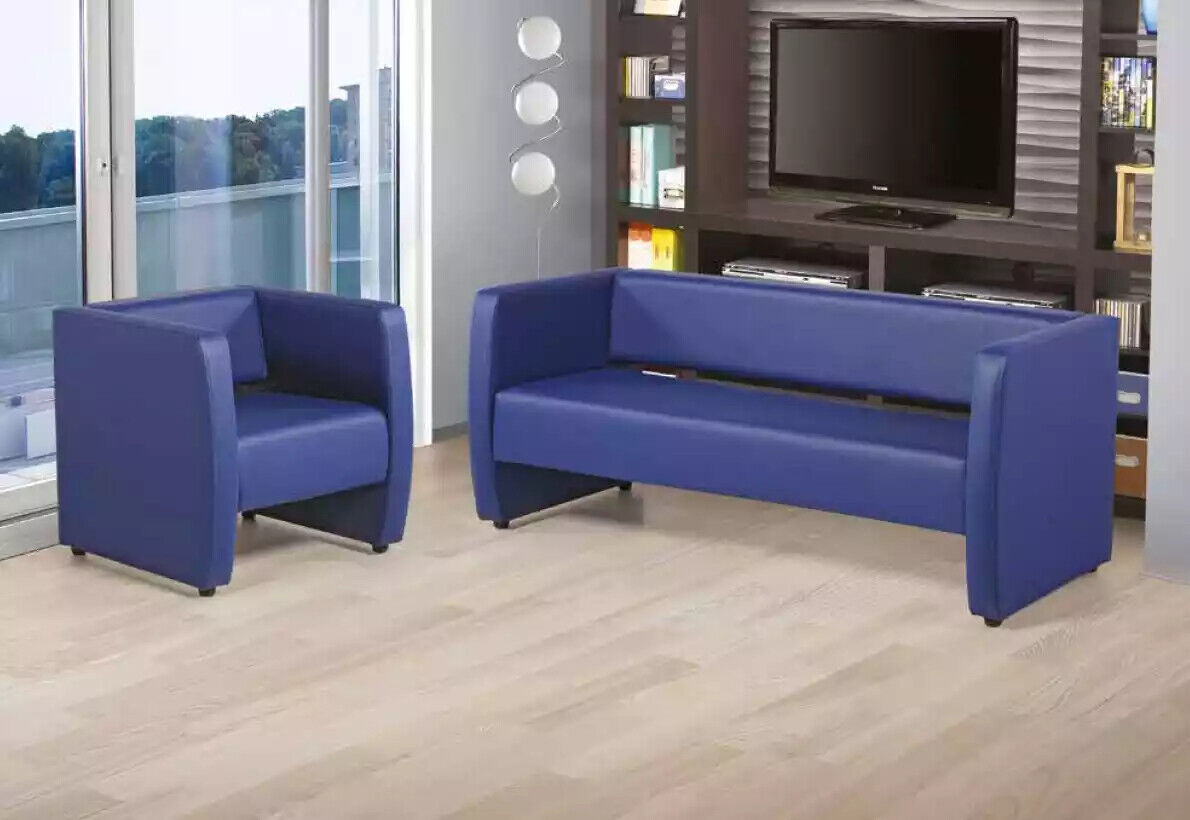 Sofa 2 Sitzer Luxus Couch Arbeitszimmer Büroeinrichtung Textil Möbel