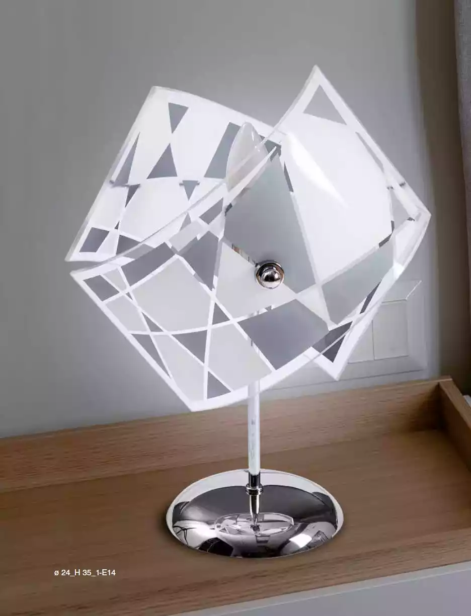 Stilvolle Tischlampe Modern Kristall Kronleuchter Grau Tischlampe Neu