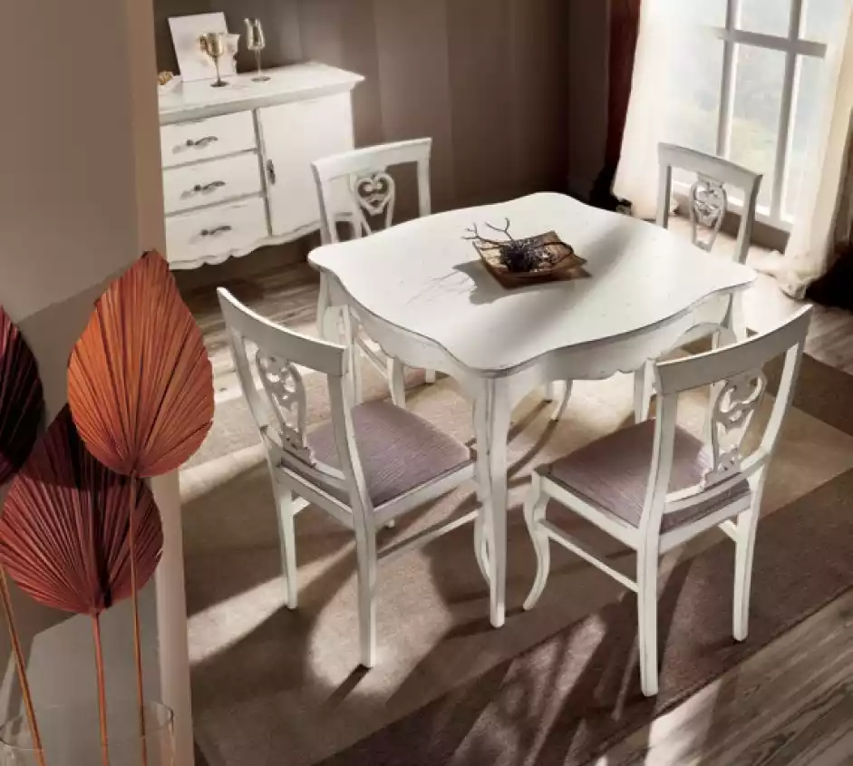 Luxus Esstisch Holz Quadratisch Esszimmer Tisch Weiß Möbel Tische Neu