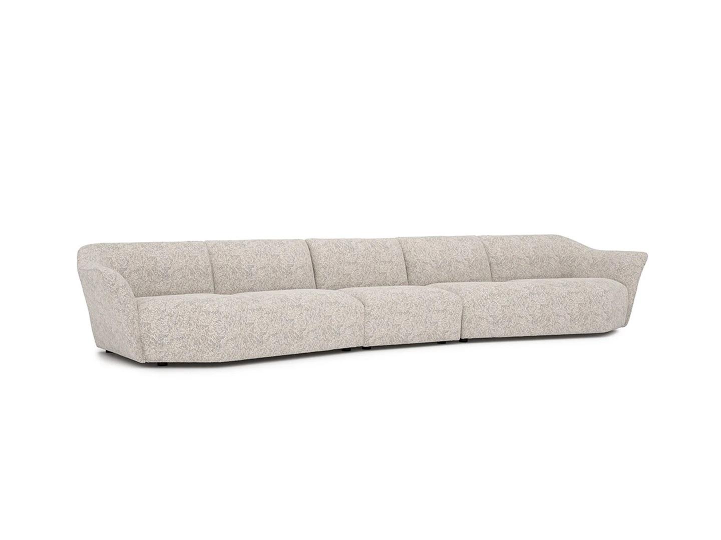 Fünfsitzer Sofa Couch 440cm Wohnzimmer Weiß Einrichtung Textil Polstermöbel