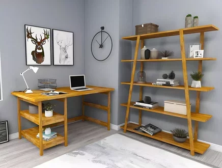 Moderne Braune Arbeitszimmer Möbel Designer Holz Schreibtisch Bücherregal