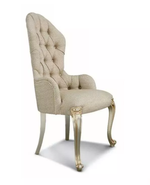 Esszimmerstuhl Stuhl Esszimmer Sessel Luxus Sitzer Stühle Stoff Beige