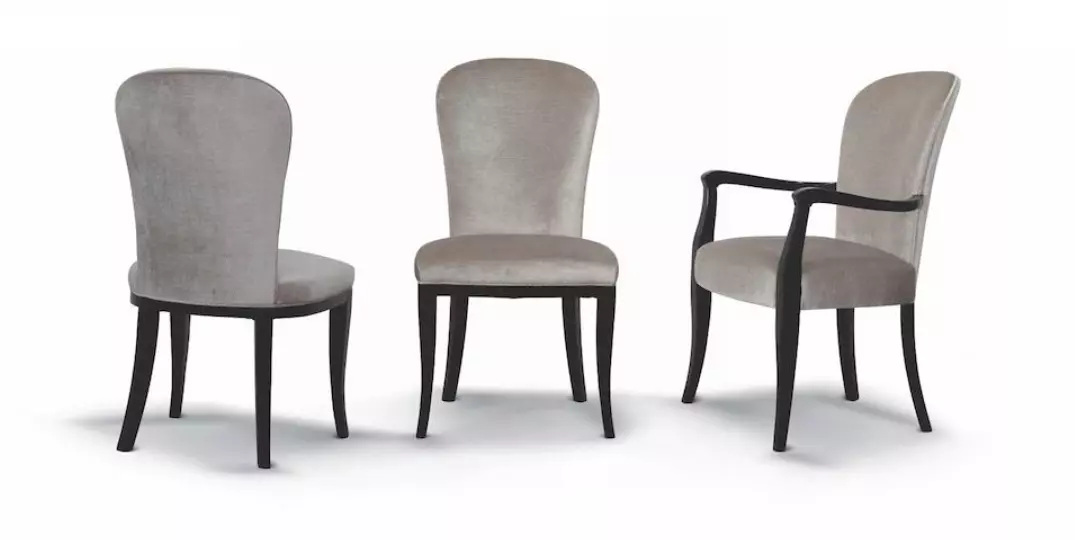 Stuhl ohne Armlehnen Esszimmerstuhl Küchenstuhl Holz Grau Stoff Neu