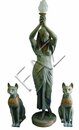 Design Ägyptische Figur mit Lampe Statue Skulptur Figuren Skulpturen Deko