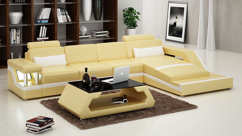 Ledersofa Couch Wohnlandschaft Ecksofa Eck Garnitur Design Modern Sofa