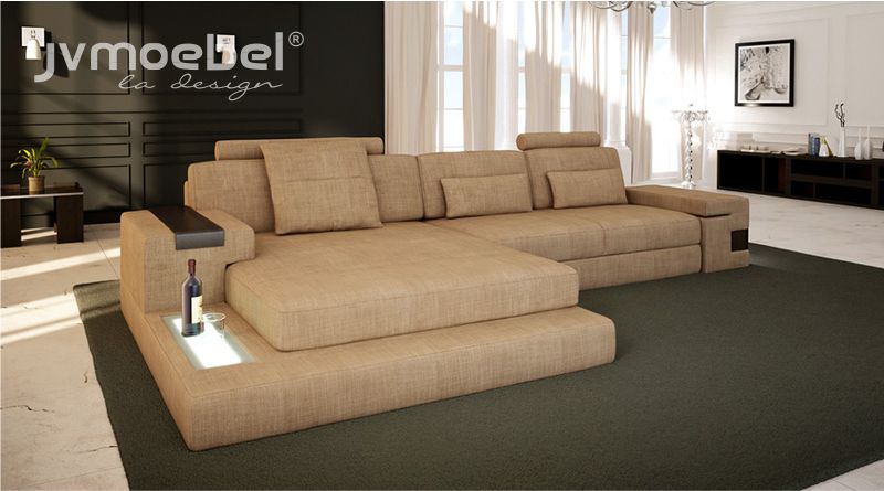 Design Modern Sofa Stoff Braun Ecksofa L Form Couch Wohnlandschaft Sofa Eck Neu