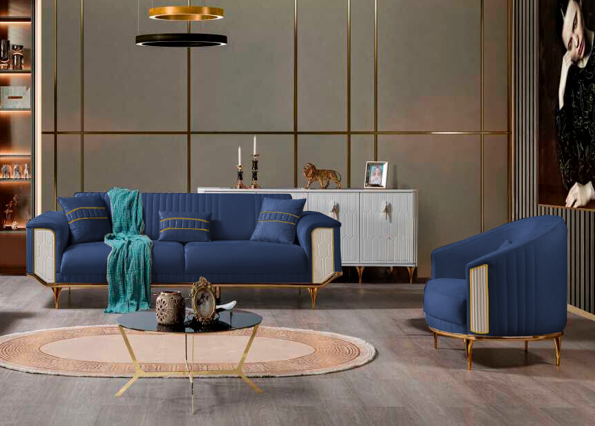 Luxus Sofagarnitur 3+1 Sitzer Couch Polster Dreisitzer Set Textil 2tlg Sofort