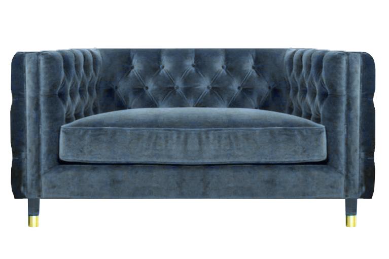 Luxus Sofa Zweisitzer Couch Wohnzimmer Polstermöbel Chestefield Textil