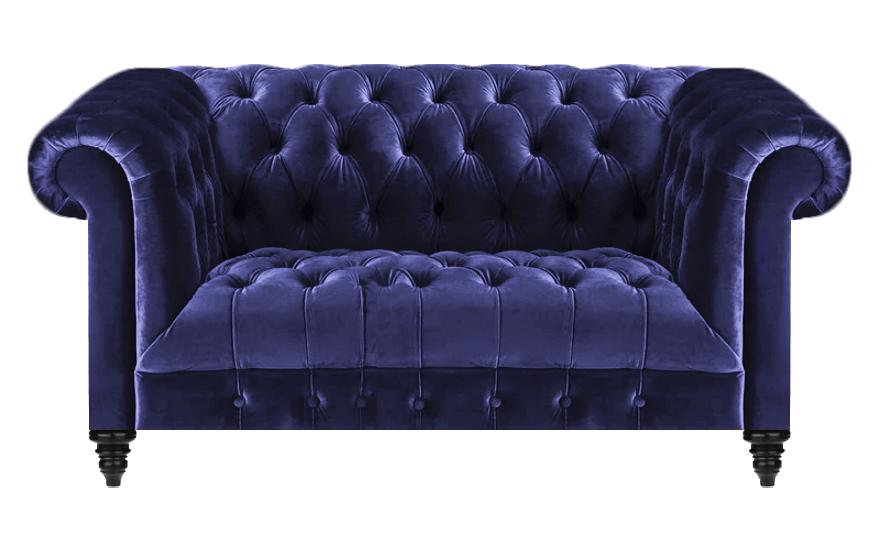 Design Modern Sofa Zweisitzer Couch Chesterfield Blau Wohnzimmer Einrichtung